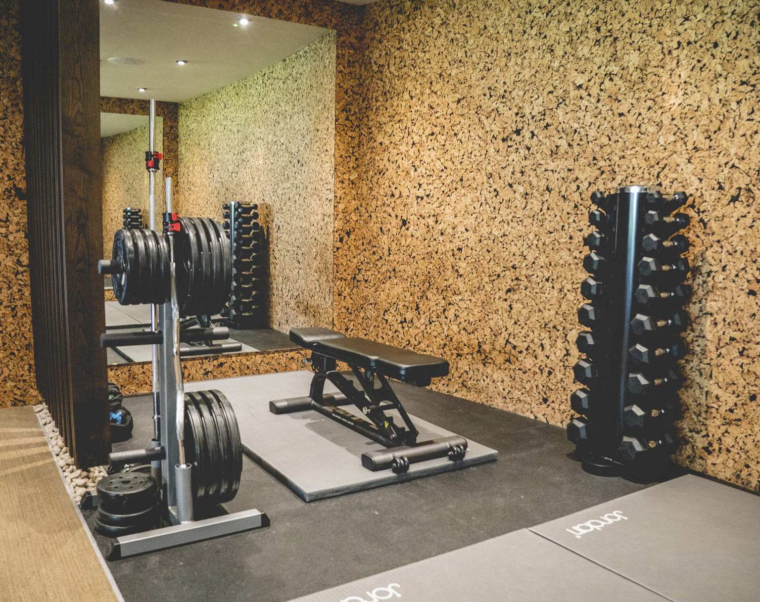Gym equipment at Swinton Park Hotel's luxury spa near Harrogate and the Yorkshire Dales in North Yorkshire