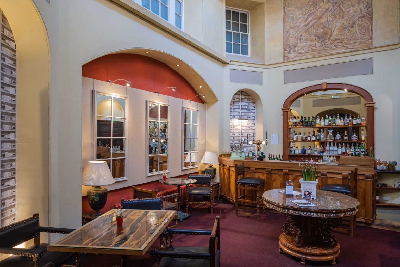 The resident's bar at Swinton Estate's luxury castle hotel in North Yorkshire