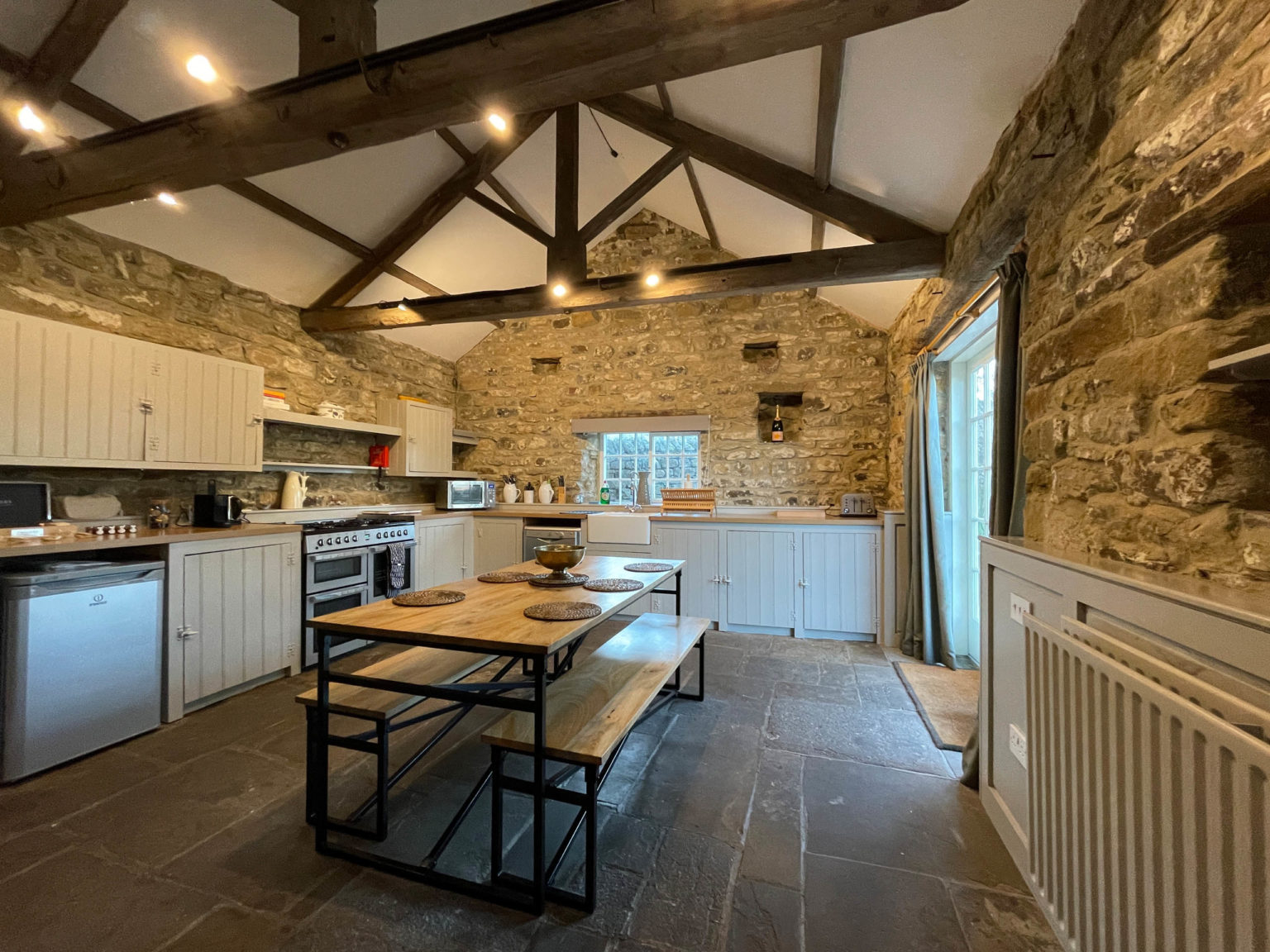 The kitchen at High Swinton holiday cottage on the Swinton Estate in North Yorkshire