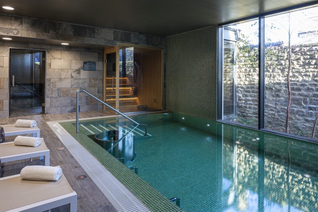 The hydrotherapy spa pool at Swinton Country Club and Spa in Swinton Estate in North Yorkshire