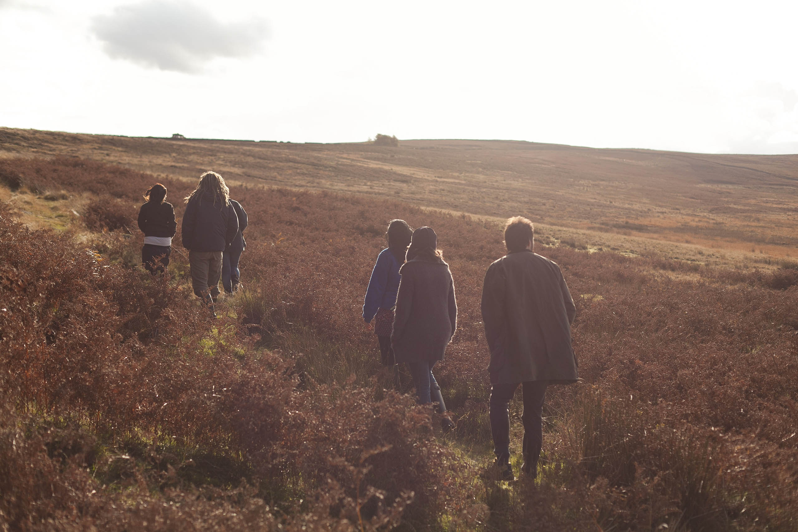 People walking through a moor in North Yorkshire