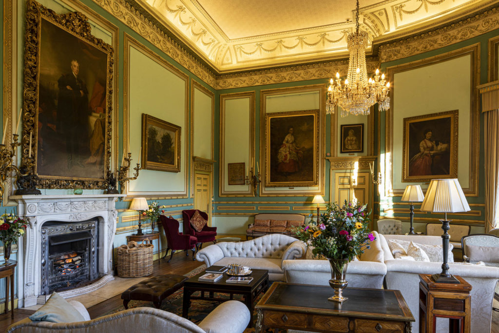 The Drawing Room at Swinton Park Hotel on the Swinton Estate in North Yorkshire