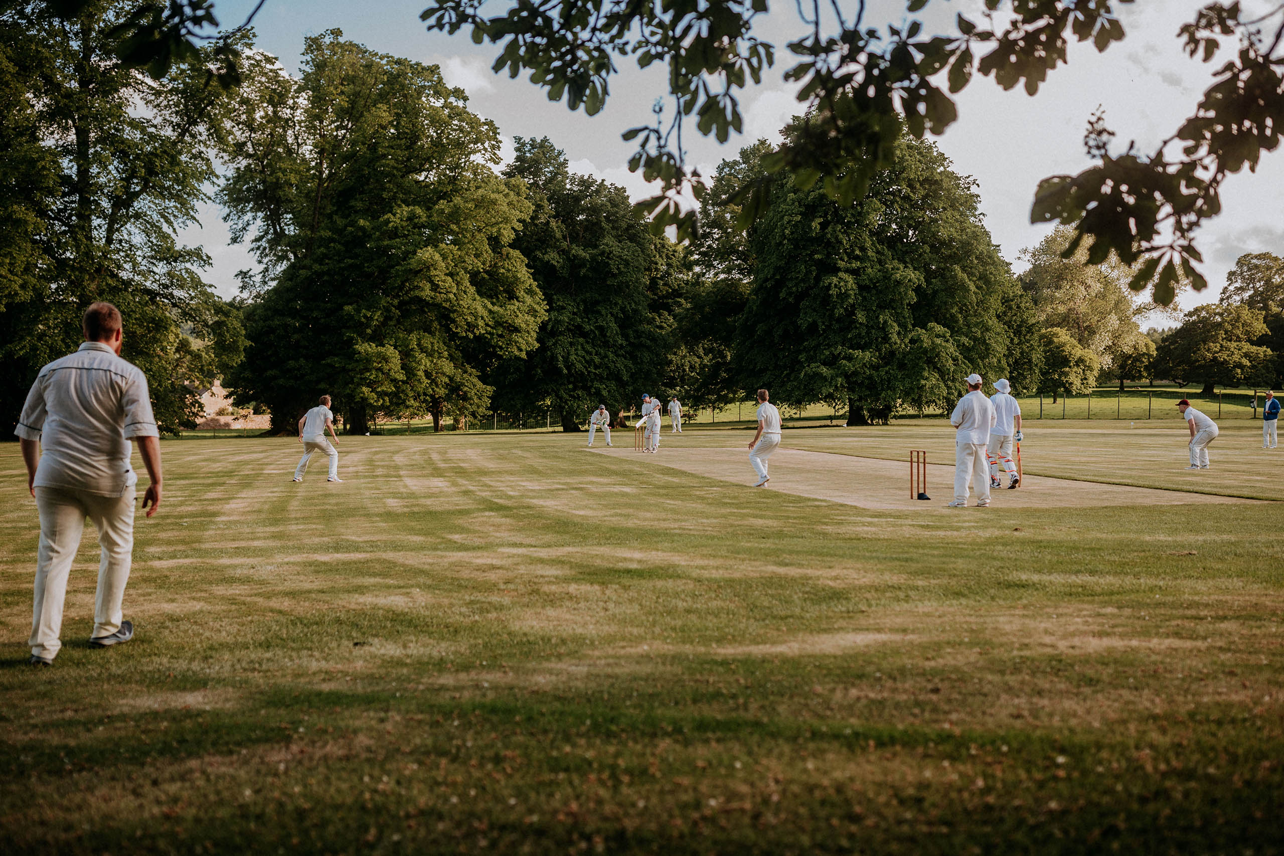 A game of cricket at Swinton Estate in North Yorkshire