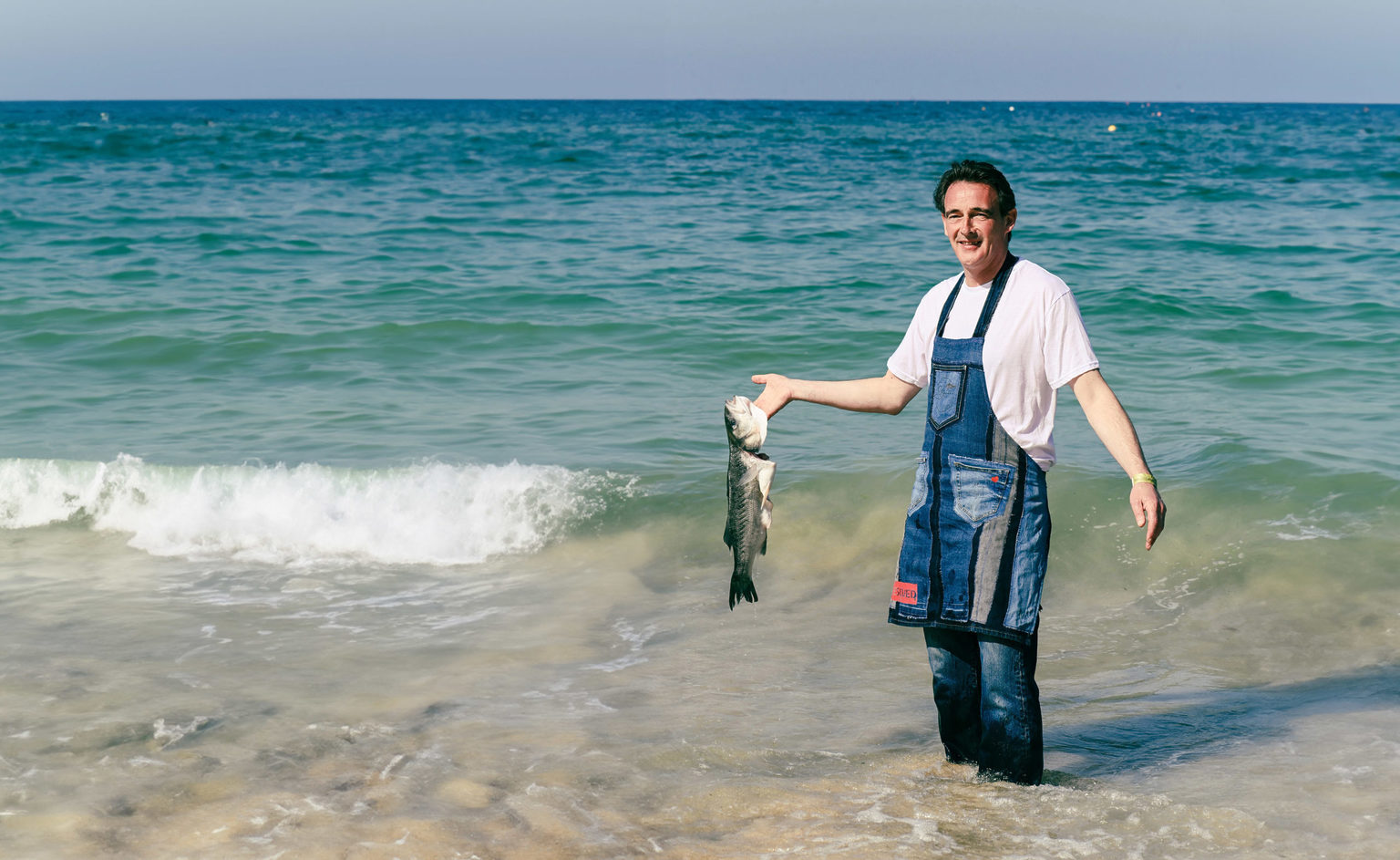 Stephane Delourme, previous head chef for Rick Stein in Cornwall, at Swinton Estate for Seafood Week