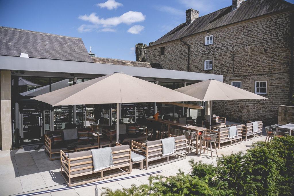 Al Fresco lunch in the garden at the Terrace Restaurant and Bar on the Swinton Estate