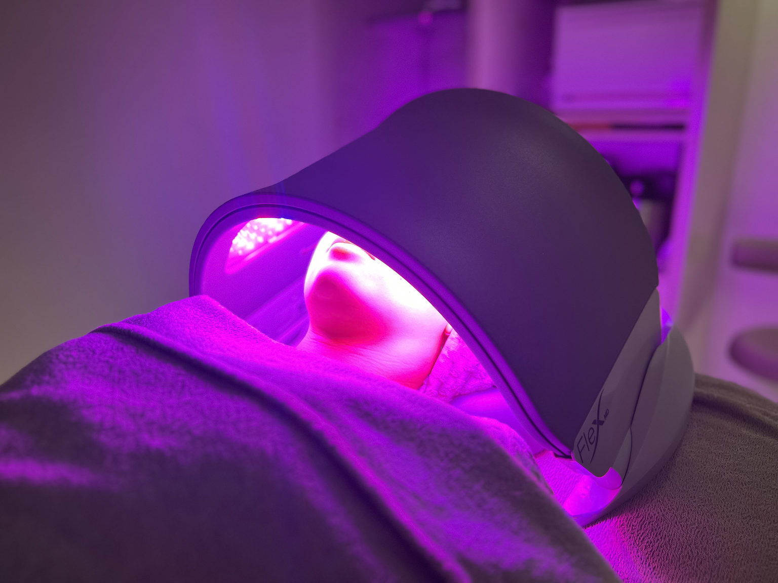 Oskia LED nuitri-glow facial spa treatment at Swinton Country Club in North Yorkshire